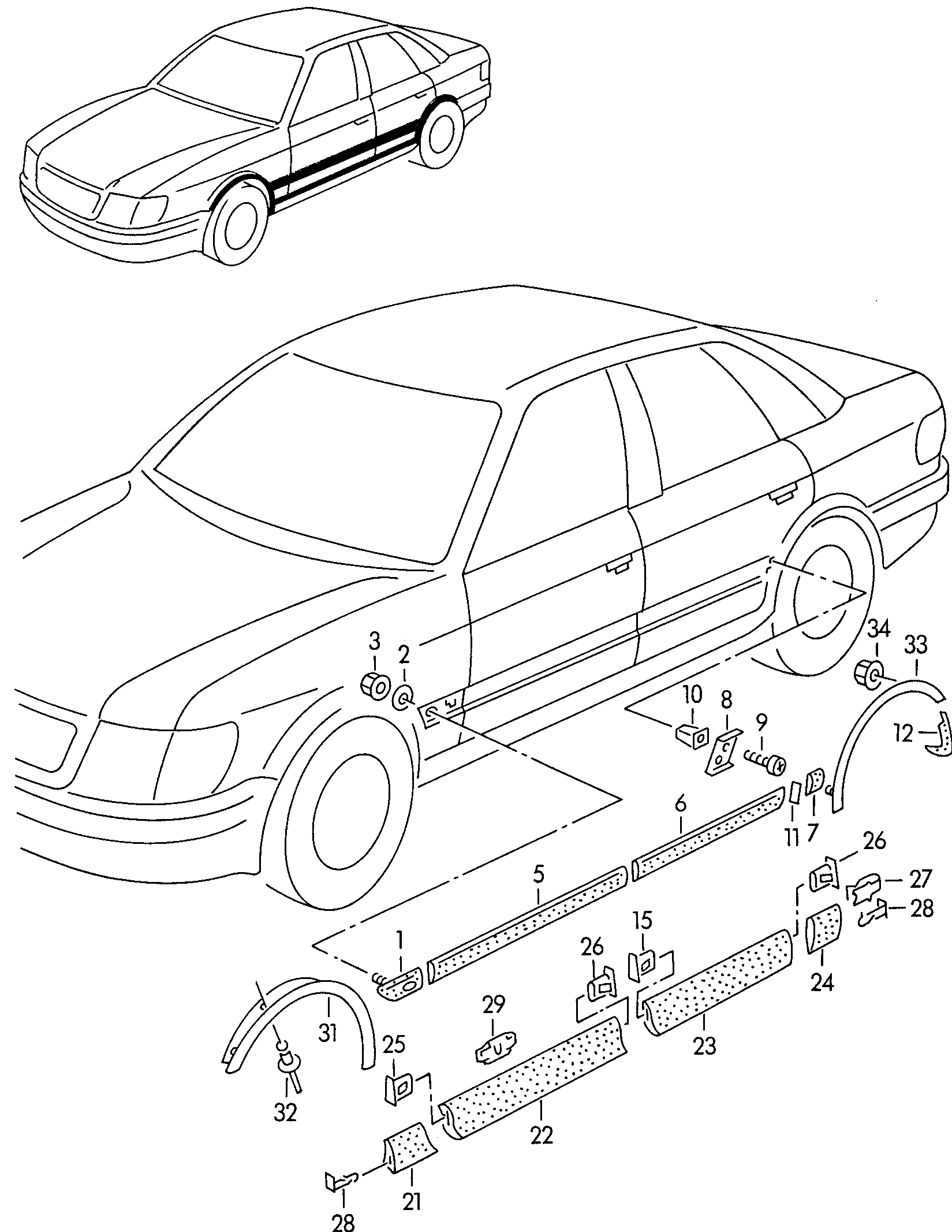 Plaque Gauche Côté Passager Aile Porte Miroir Verre Pour Audi Rs2 1994-1995